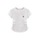 Summer Round-Neck Double-Sided Pleated T-Shirt For Women's Wear, Korean-Style Red Heart-Shaped Embroidered Whitening Pur_ecoleips.com