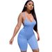 Women's Clothing Summer High-Waisted Slim Fit Ribbed Jumpsuit Sleeveless Casual England Style Polyester Fashion_ecoleips.com