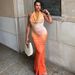 New Printed Halter Maxi Dress For Women Deep Plunge Cowl Neck Backless Bohemian Long Party Dress Summer Holiday Dress_ecoleips.com