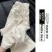 Women's White Wide Leg Pants High Waisted Drawstring Flowy Casual Distressed Rhinestones Thin Straight Summer Style_ecoleips.com