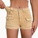Summer New Denim Stretch Women's Multi-pocket Denim Shorts_ecoleips.com