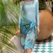 Women's Conservative Long Sleeve One Piece Swimsuit Printed Bikini Sun Protection Style For Hot Spring_ecoleips.com