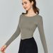 Women's Clothing Long Sleeved Yoga Clothes Tops Women's Sexy Back Sports Tops Autumn And Winter With Chest Pads Long Sleeved Fitness Clothes_ecoleips.com
