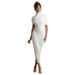 European And American Cross-border 2025 New Elegant Slim-fit High-neck Solid Color Pleated Fashion Sexy Bodycon Dress_ecoleips.com