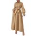 Cross-border European And American Women's Fashion New Stylish Lace-up Long-sleeve Puff-sleeve Dress_ecoleips.com