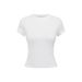 Essential Stretch High-Neck Slim Fit T-Shirt For Women - Soft Knit Basic Top For Casual & Chic Style_ecoleips.com