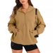 2025 Autumn Winter European And American Women's Long Sleeve Hooded Solid Color Zipper Pocket_ecoleips.com