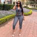Women's Polka Dot Print Two Piece Set European American Style Sports Streetwear Halter Top Skinny Leggings_ecoleips.com