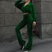Elegant Velvet High-Waist Tunic & Flare Pants Set - Autumn Women's Casual Outfit (Green, S/M/L/Xl) Fashion Trends_ecoleips.com