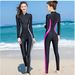 Aria Basics Factory Stock Women's New One-piece Diving Suit, Long-seved, Sun-protective, Slimming, Long-pants Swimsuit, Sporty_ecoleips.com