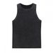 Vintage Washed Slim Fit Tank Women Hot Girl T-Shirt Strap Sleeveless American Style Distressed Racerback Top_ecoleips.com