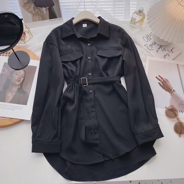 Women's Clothing Long Sleeved Shirt For Women, Slim And Elegant, Mid Length, New Style For Winter, Niche Design, Lace Up Top_ecoleips.com