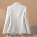 Elegant White Blazer For Women - Classic Notch Lapel Office Jacket With Tailored Fit, Versatile Business Casual & Formal Wear (M-4xl)_ecoleips.com