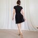 Women's Clothing 2025 Winter New Fashion Slim-Fit Back-Tie Pleated Solid Color Short-Sleeve Dress Wholesale_ecoleips.com
