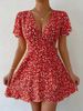 2025 Women's Dress New Cross-Border European And American Hot-Selling Sexy Floral Lace-Up Waist-Cinching Short_ecoleips.com
