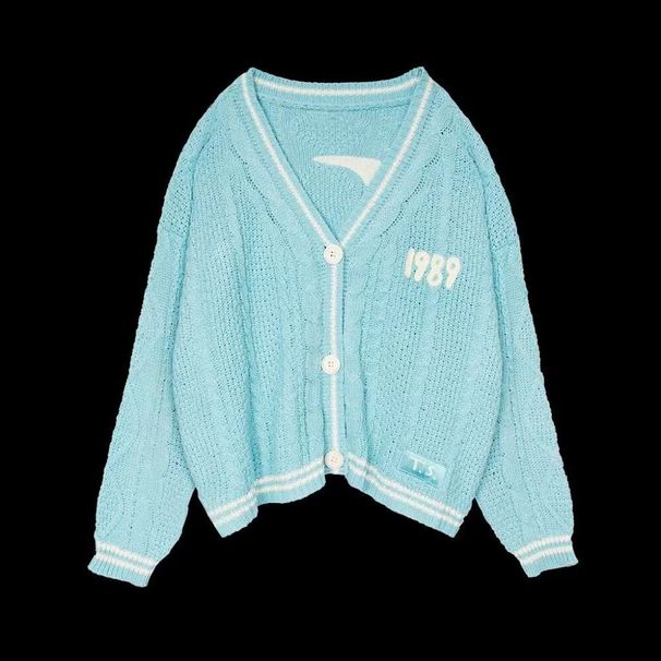 Women's Fashion Knit Cardigan Embroidered V-Neck Loose Fit Sweater Casual Boho Chic Open Front Coat | Soft Polyester Blend ( Light Blue/Pink/Beige)_ecoleips.com