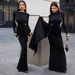 Sexy & Elegant Long Sleeve Bodycon Dress With Cut-Out Details - Stretchy Polyester Blend, Slim Fit, Black, S-L (Fall Fashion, Clubwear & Night Out)_ecoleips.com