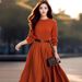 Fall 2026 New Pumpkin Orange Knitted Dress, Stunning Little Dress With A High-end Waist-cinching, Slimming French-style_ecoleips.com