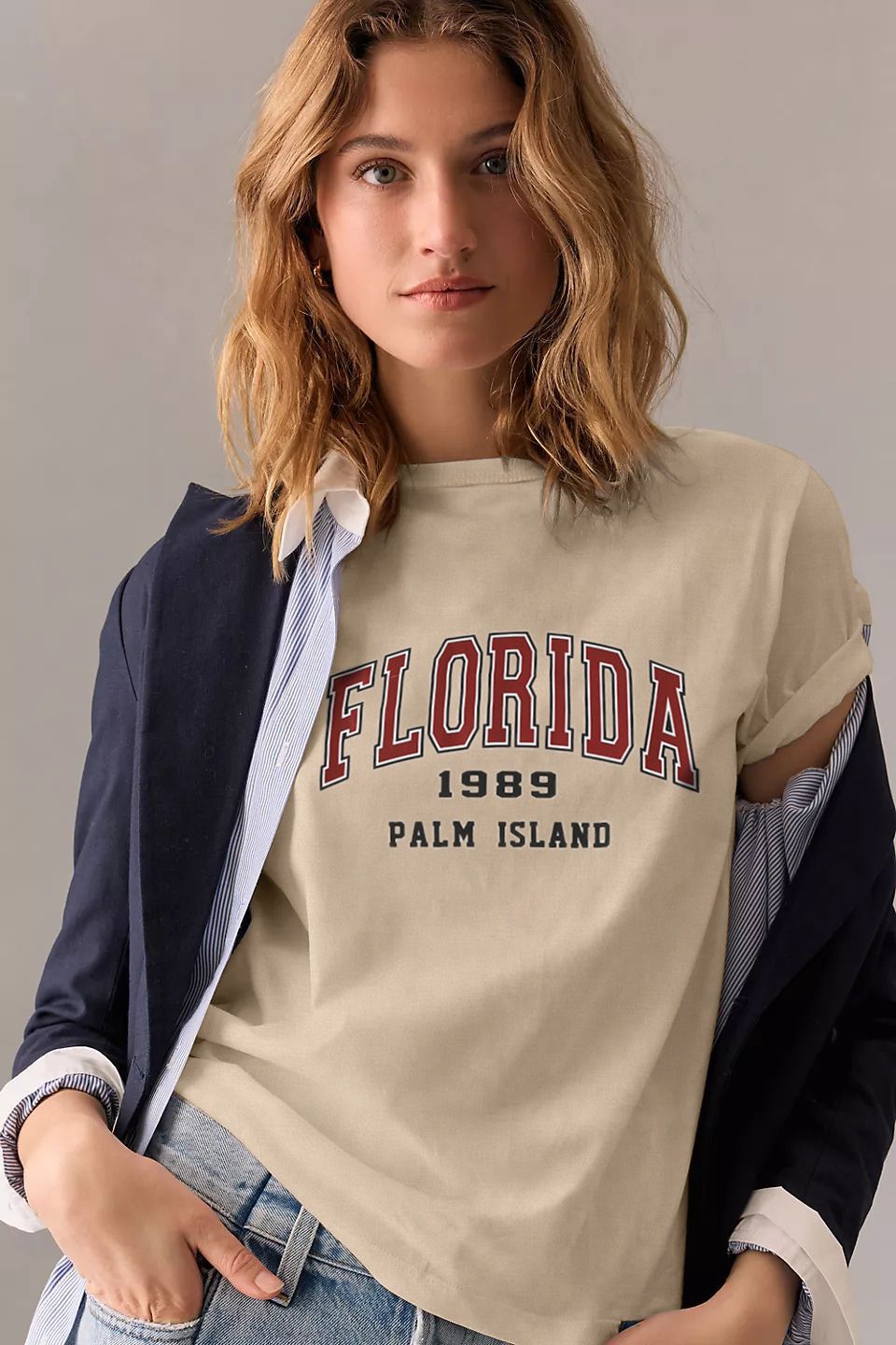 Women's Casual Khaki T-Shirt with Letter And Number Print round Neck Short Sleeve Breathable Cotton Polyester Top for Spring/Autumn Summer_ecoleips.com