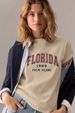 Women's Casual Khaki T-Shirt with Letter And Number Print round Neck Short Sleeve Breathable Cotton Polyester Top for Spring/Autumn Summer_ecoleips.com
