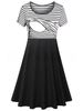 Women’s Clothing New Spring And Summer Maternity Dress Round Neck Stitching Nursing Dress Feeding Dress_ecoleips.com