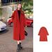 Women's Long Wool Blend Coat - Korean Style Oversized Trench Coat With V-Neck, Elegant Loose Fit Spring Fall Outerwear In Beige, Black, Camel & More_ecoleips.com