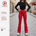 Vintage Red Flare Jeans For Women – High Waist Stretch Denim Pants (S-Xl, Retro 70s Style) Seamless Waistband_ecoleips.com