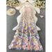 Women's Elegant French Style Long Dress Mesh Floral Slip Unique High-End Autumn Winter Beautiful Stylish Clothing_ecoleips.com