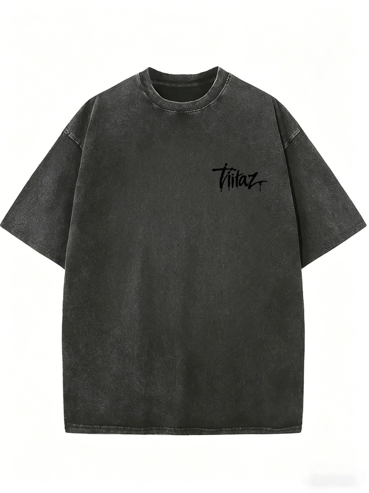 Women's Retro Casual Tee, Mineral Washed Oversized Fashion Essential_ecoleips.com