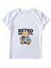 Women Crew Neck Short Sleeve T Shirt Retro Moments Camera Denim Jacket Bear Graphic Tee Vintage Cartoon Loose Casual Streetwear Summer Tops_ecoleips.com