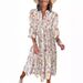 2024 New Casual Loose Long-Sleeve V-Neck Women's Bohemian Floral Flowing A-Line Dress_ecoleips.com