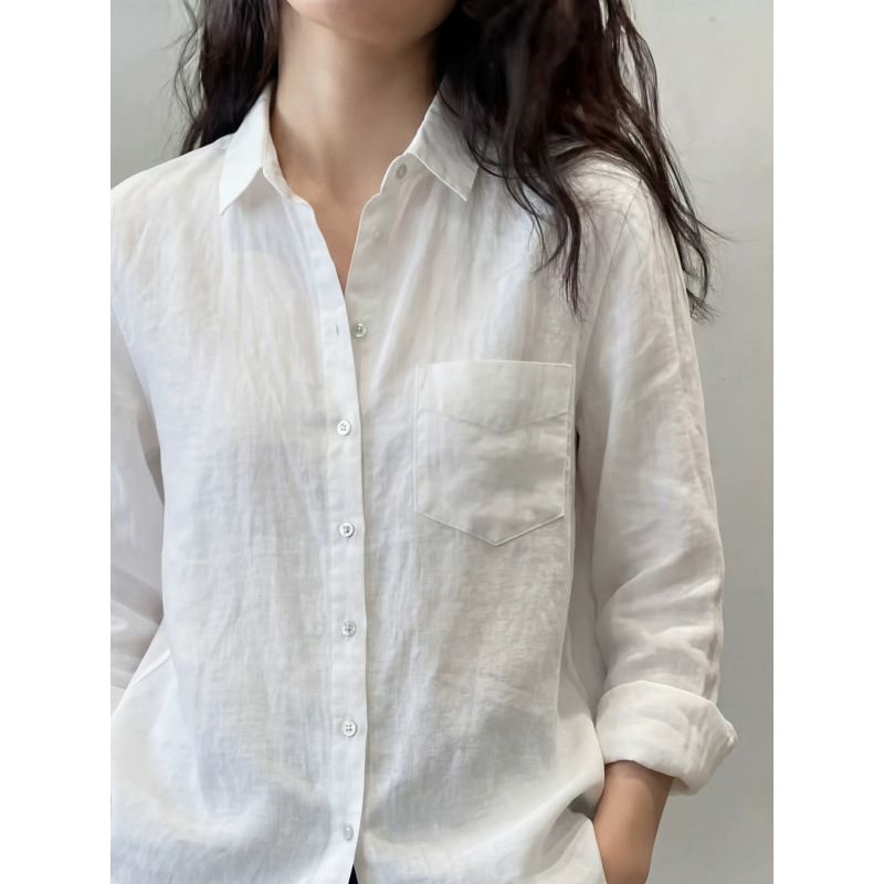 High-end 2026 Spring And Autumn New Simple Versatile Shirt, Elegant Fashion Top, European Style Women's Clothing Trend_ecoleips.com