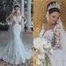 Women's Clothing Wedding Dress Sexy Deep V Neck Fishtail Wedding Dress Lace Wedding Dress_ecoleips.com