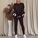 Women's Clothing Lounge Set – Long Sleeve Crewneck Top & Relaxed Pants (8 Colors, S-5XL) | Cozy Polyester Blend, Loose Fit For Home & Streetwear_ecoleips.com