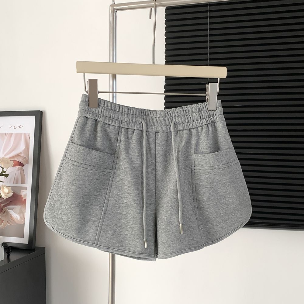 Women's Clothing Casual Pants Women's Summer New High Waist Loose Sports Shorts Small Drawstring Straight Wide Leg Hot Pants_ecoleips.com