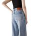 Women's Clothing High Waist Washed Retro Straight Jeans_ecoleips.com