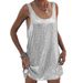 Cross-border Bestseller U-neck Sleeveless Loose New Tank Casual Sequined Sexy Camisole Dress Women's Clothing_ecoleips.com