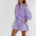 Aria Basics Aria Basics European And American Style Jacquard Shirt 2024 Autumn Winter Women's Striped Puff Sleeve Shorts Commuter Design Casual_ecoleips.com
