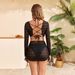 Voya 2026 European And American Hot-selling Swimsuit, Sexy Solid Color Four-piece Bi, Women's Mesh_ecoleips.com