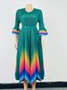 Women's Plus Size Dress Elegant V Neck Gradient Color Long Dress For Autumn Stylish_ecoleips.com