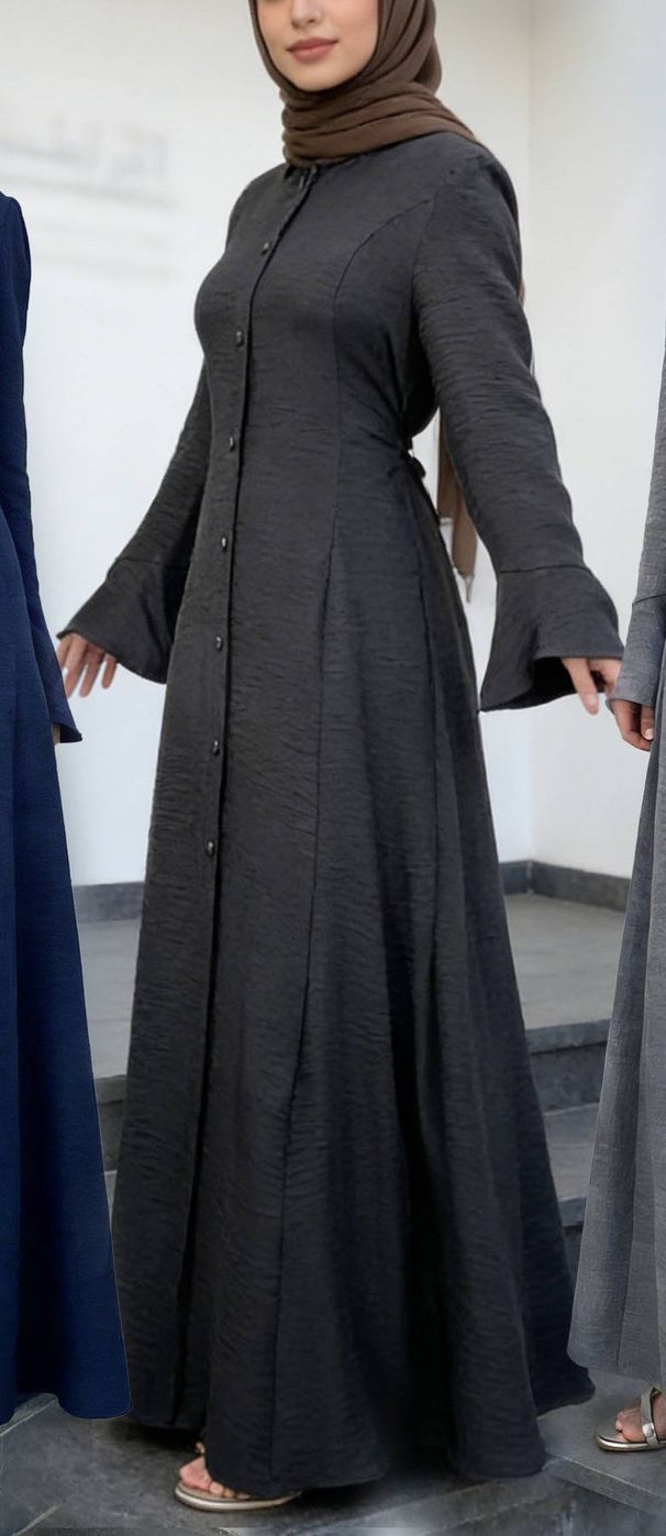 Fashionable Elegant Button Decorated Dress For Women_ecoleips.com