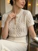 Loose Short Sleeve Knit Jacket, Soft Skin-friendly Blouse_ecoleips.com