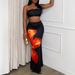 2025 European And American Cross-Border Popular Casual Style Fashion Floral Print Sexy Slim Tube Top Women's Long Dress_ecoleips.com