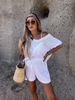 Women's Clothing Fashion Suits Hollow Knitted Tops High Waist Pants Casual Suits_ecoleips.com