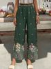Holiday Style Women's Wide-leg Pants, Loose And Skin-friendly And Comfortable, Floral Pattern, Elastic Waist, Traveling Daily Commuting Party_ecoleips.com