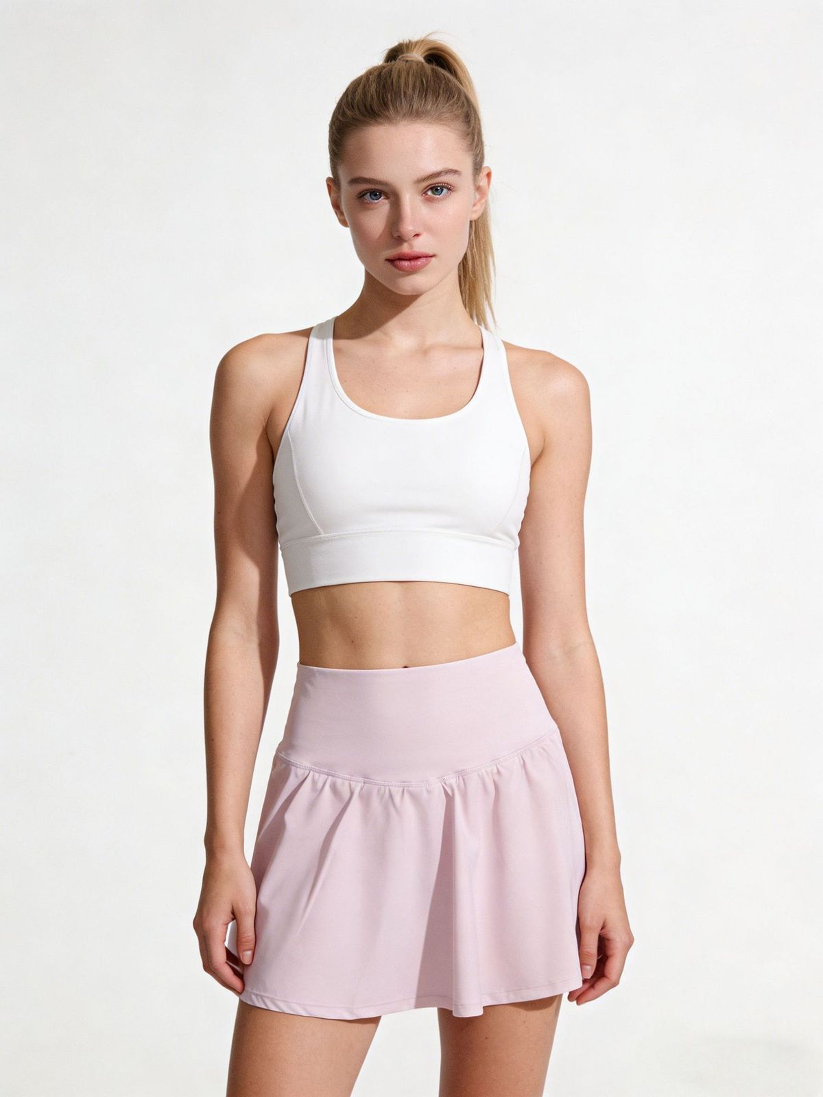 High-Waisted Yoga Skirt With Nude-Feel Lining – Breathable Spandex Tennis Skirt For Running & Pilates (Black/Polka Dot, S-12)_ecoleips.com