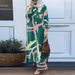 Verve 2025 Muslim Women's Fashion Floral Print Two-Piece Spring And Autumn Clothing Long Shirt Wide-Leg Pants Set_ecoleips.com
