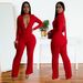 Women’s Clothing Fashion Sexy V Neck Long Sleeved Hot Diamond Arm Jumpsuit New_ecoleips.com
