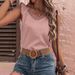 Elegant V-Neck Camisole Top for Women Lace Trim Summer Sleeveless Blouse Breathable Lightweight White plus Size Clothes_ecoleips.com