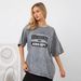 "Bottoms Missing" Trend Design, Hong Kong Style Print, 100% Pure Cotton, Short-sleeved, Washed Gray, Vintage, Loose Fit,_ecoleips.com